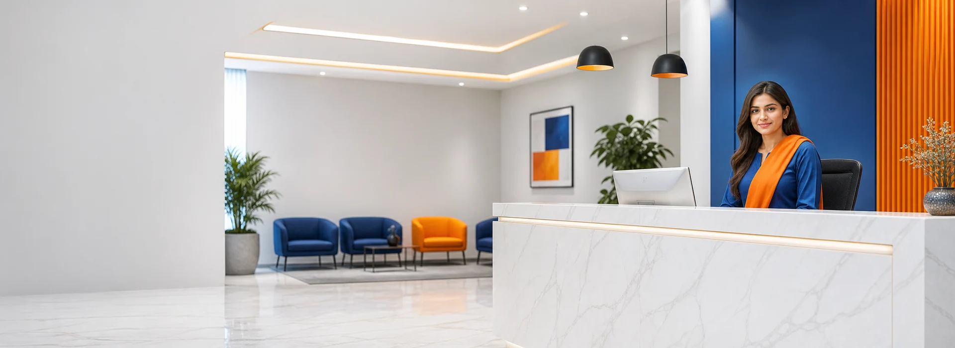 Modern reception and office at Shahab Digital College