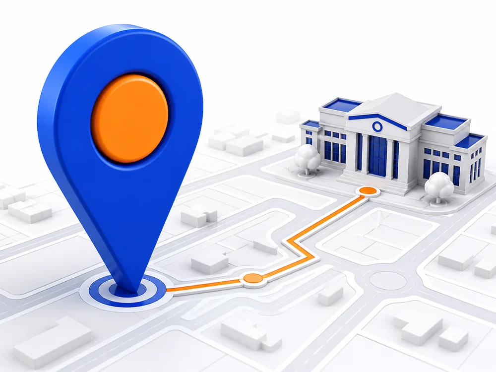 Map pin illustration representing the Shahab Digital College location